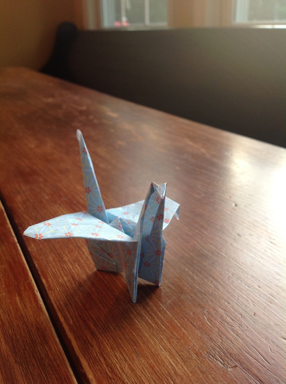 And here it is! A pretty crane.