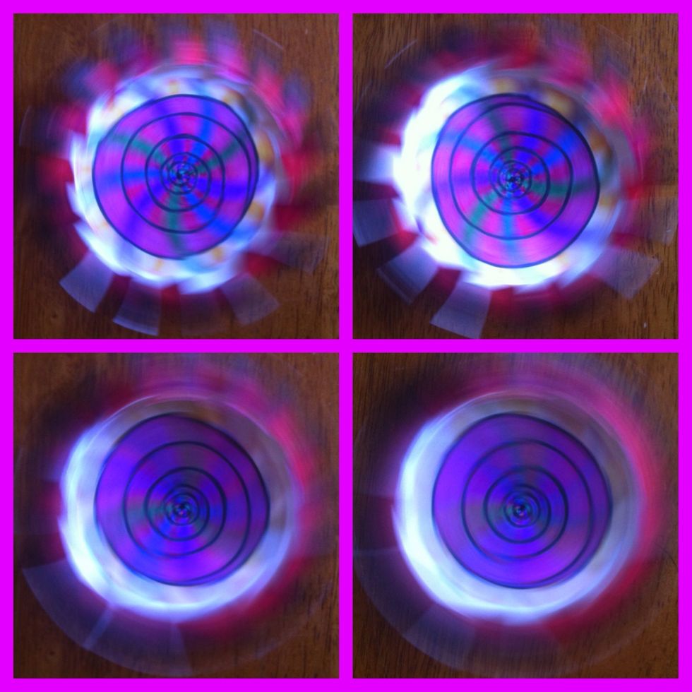 And here it is in action. It's quite more fun in real life obviously...and much more of an optical illusion.