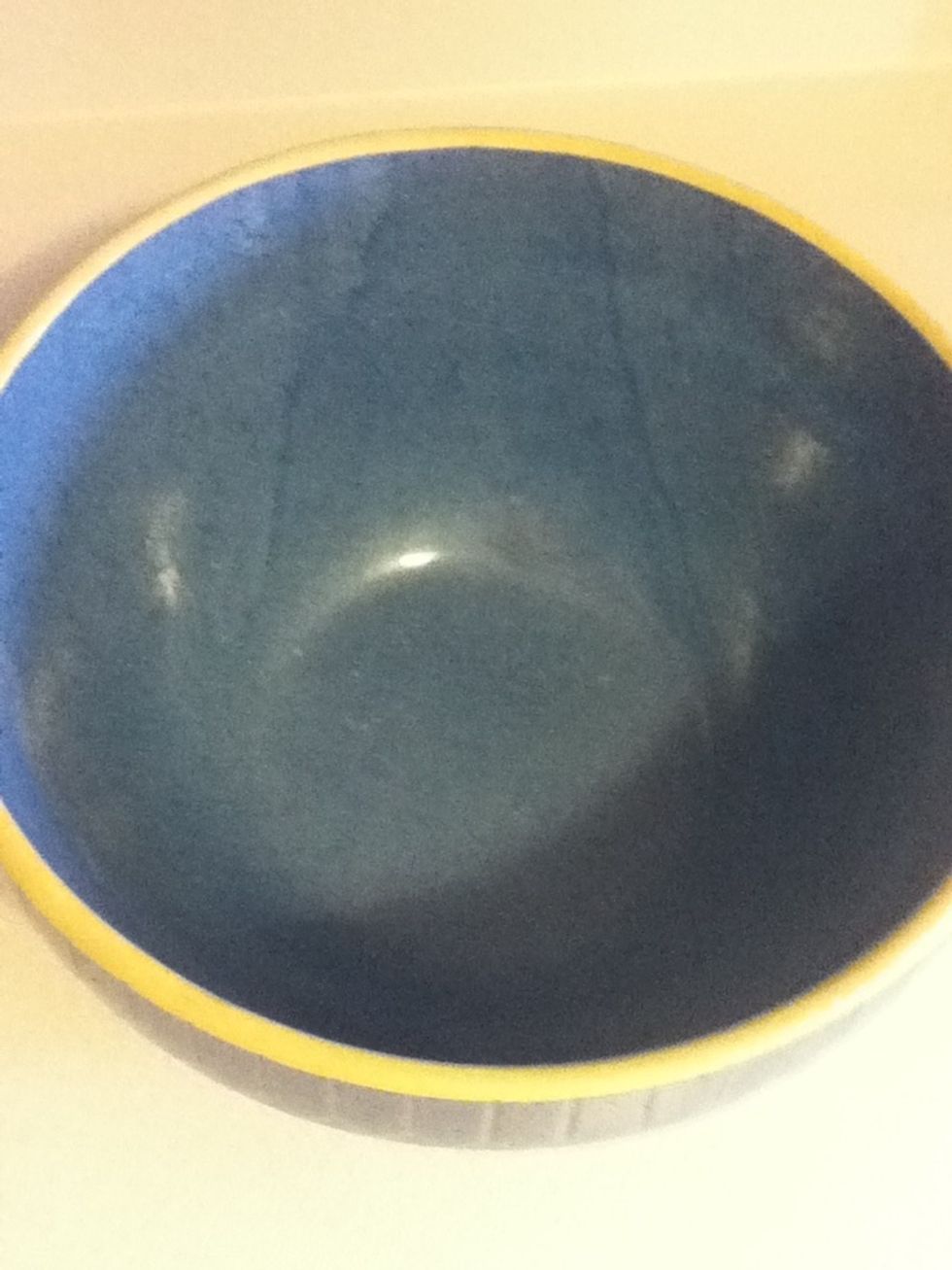 And here's the giant bowl you're gonna mash 'em in. How big is YOUR bowl? Is it this big? I don't think so. I showed you mine, now show me yours.