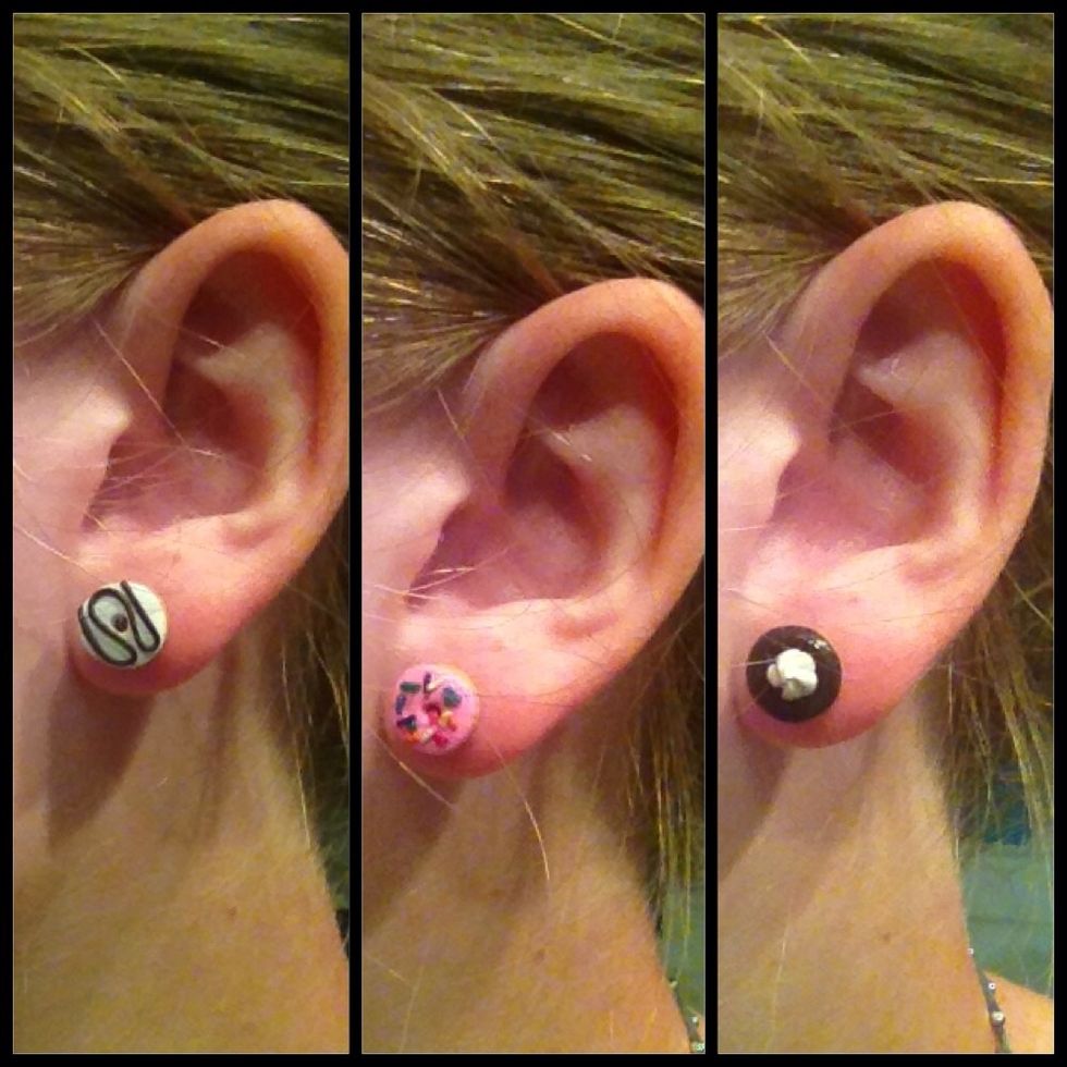 And here's what my post earrings look like. All finished & ready to sell!