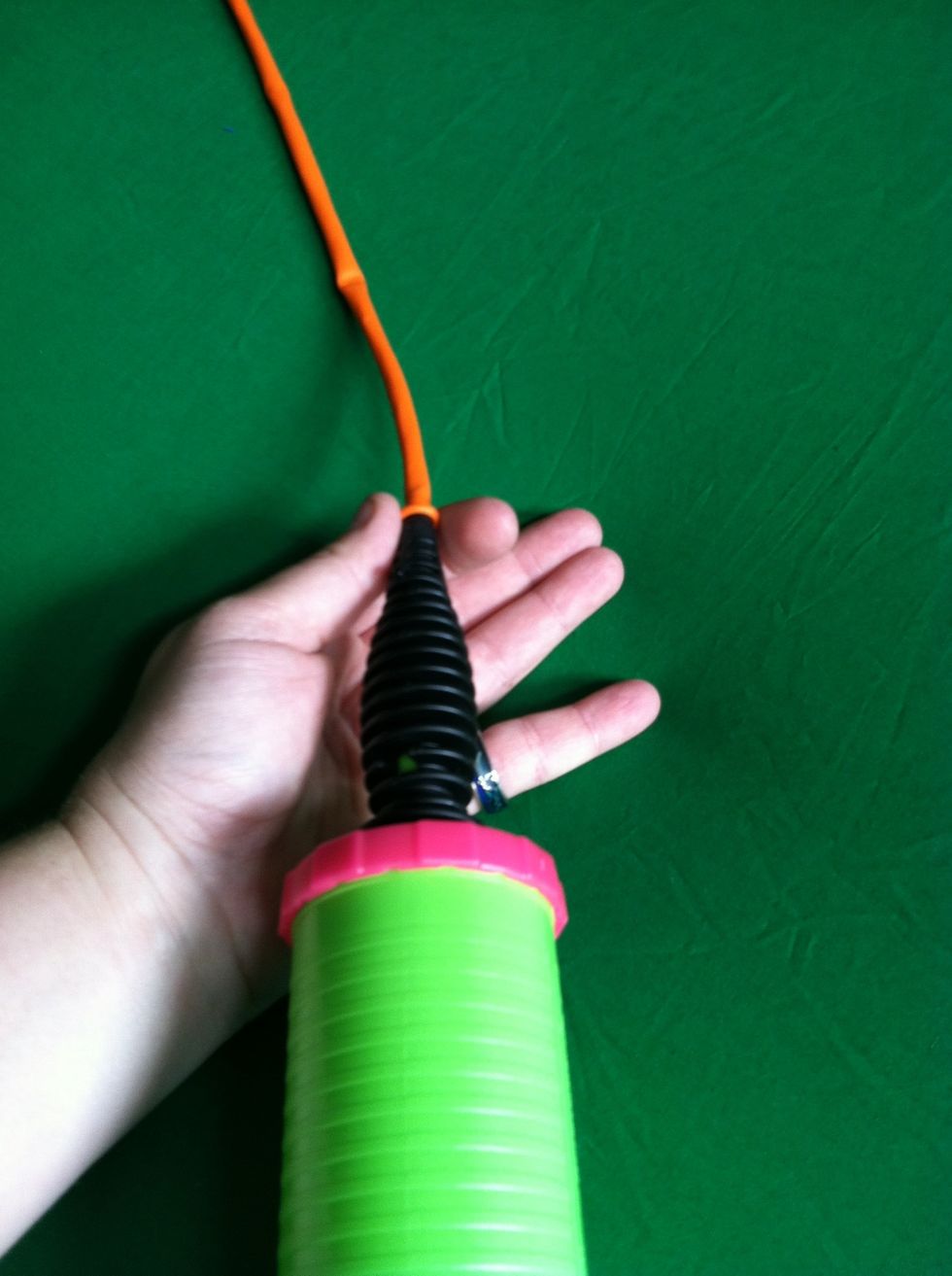 And hold it while pumping.  Make sure that balloon is straight on pump so air flow won't be restricted