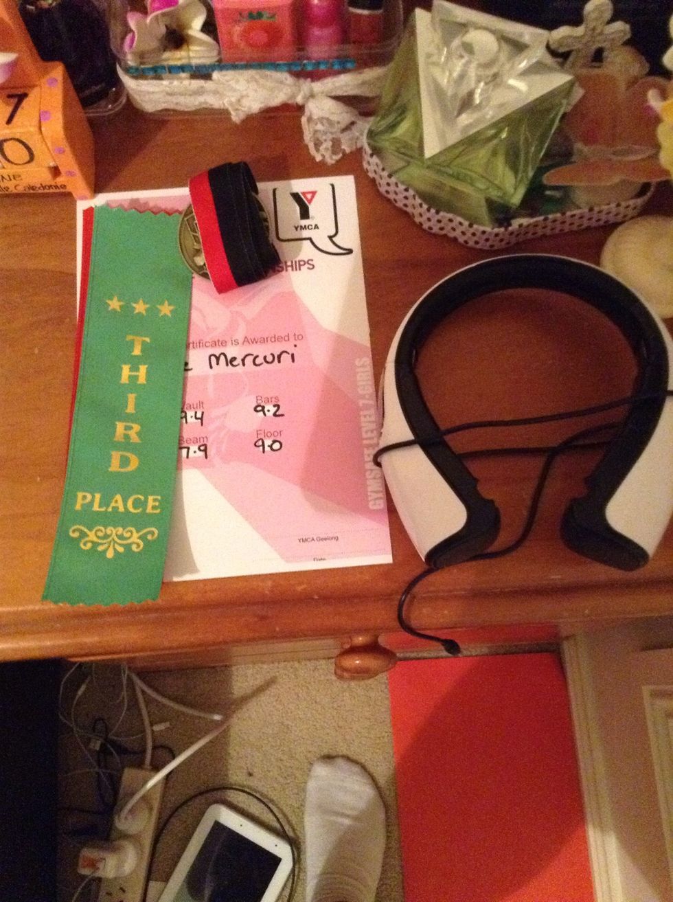 And I just added my speaker things and my gymnastics stuff