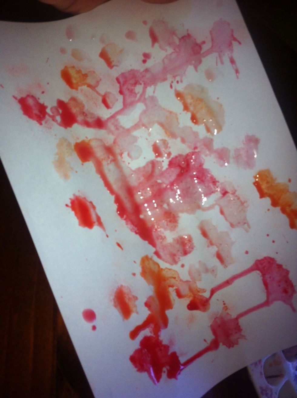 And i let it drip and mix together you can also fill up the white spaces if you want to