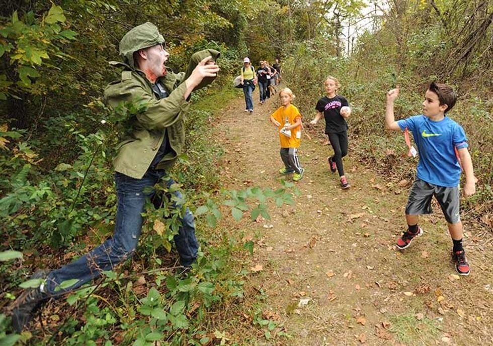 and if they are they stay zombies until game over, you have to stay inside the set game area