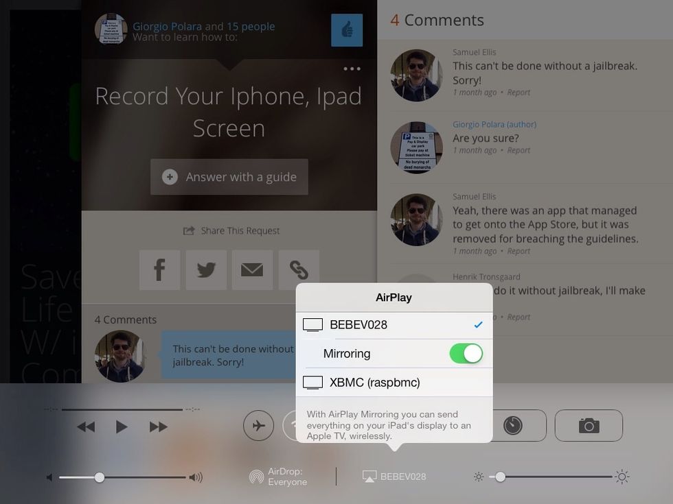 And if you choose to mirror the screen you'll have a duplicated screen: