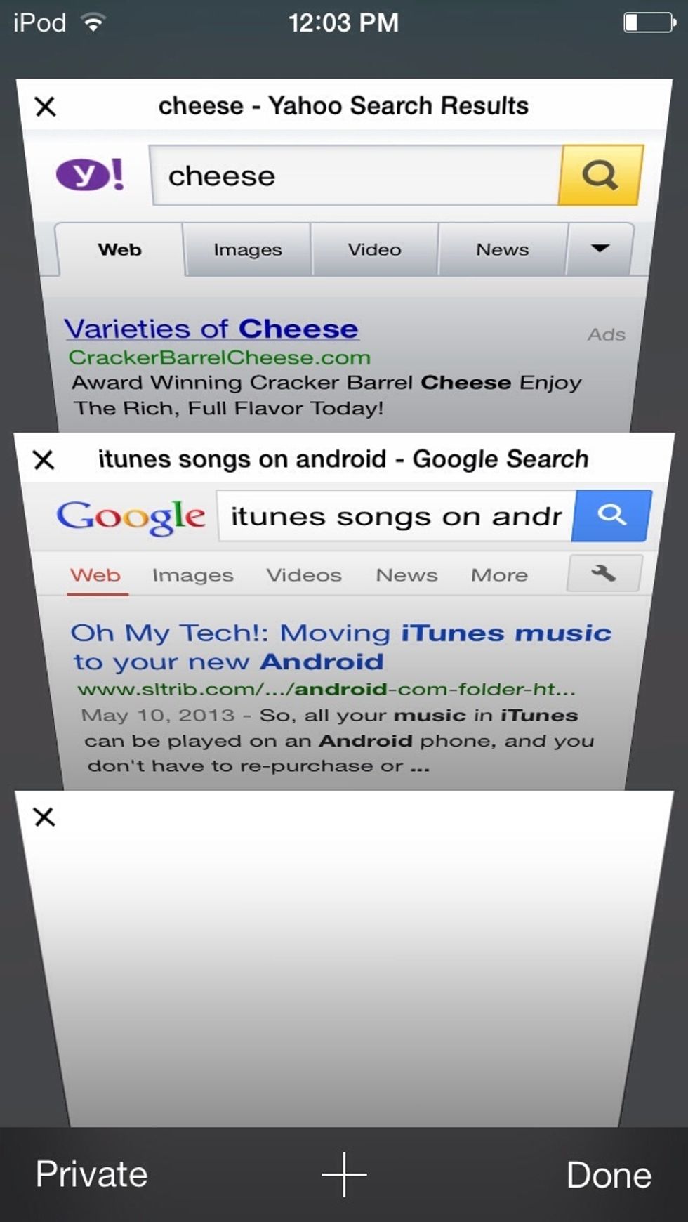 And in safari the multi tab view looks much more different