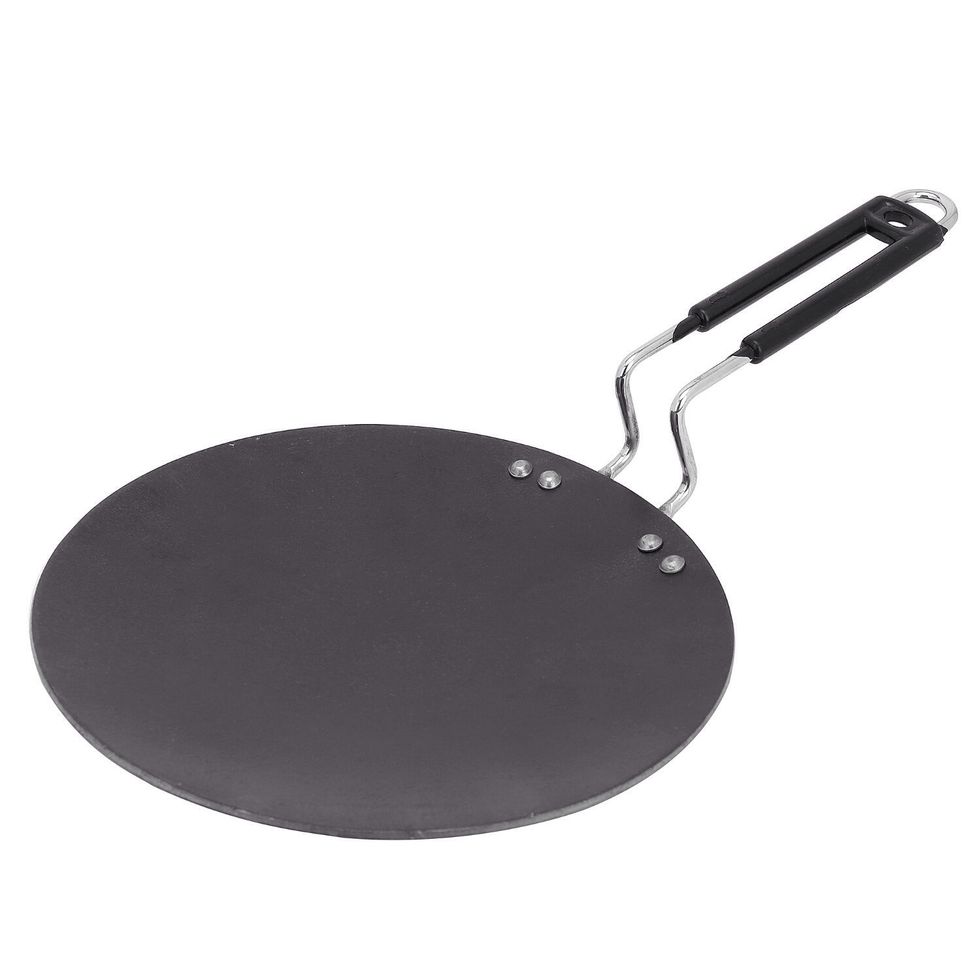 And it's best to use this kind of skillet, can be found in Indian stores. Or iron skillet would work as well