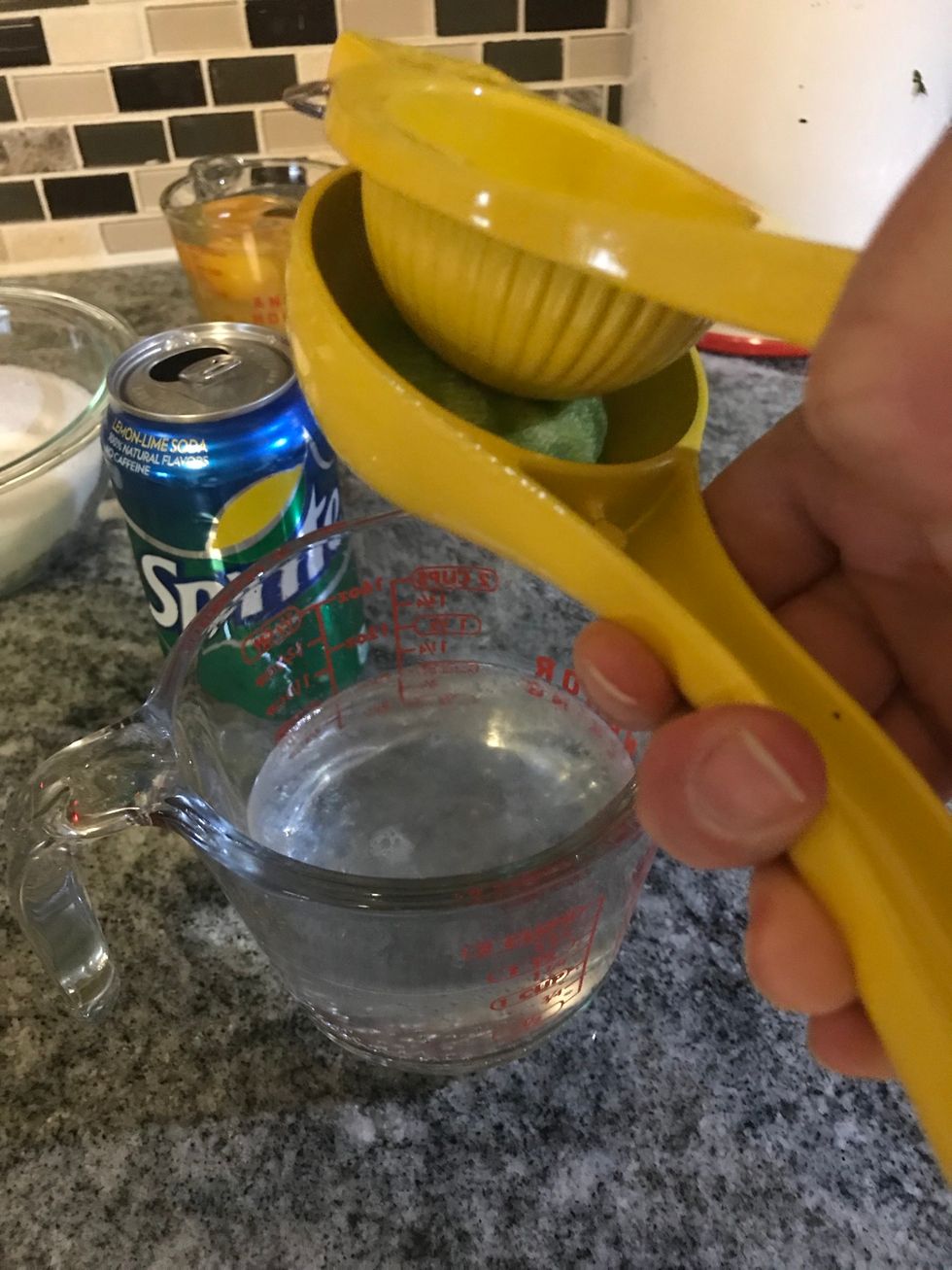 And juice one of them and add it to the cup of soda