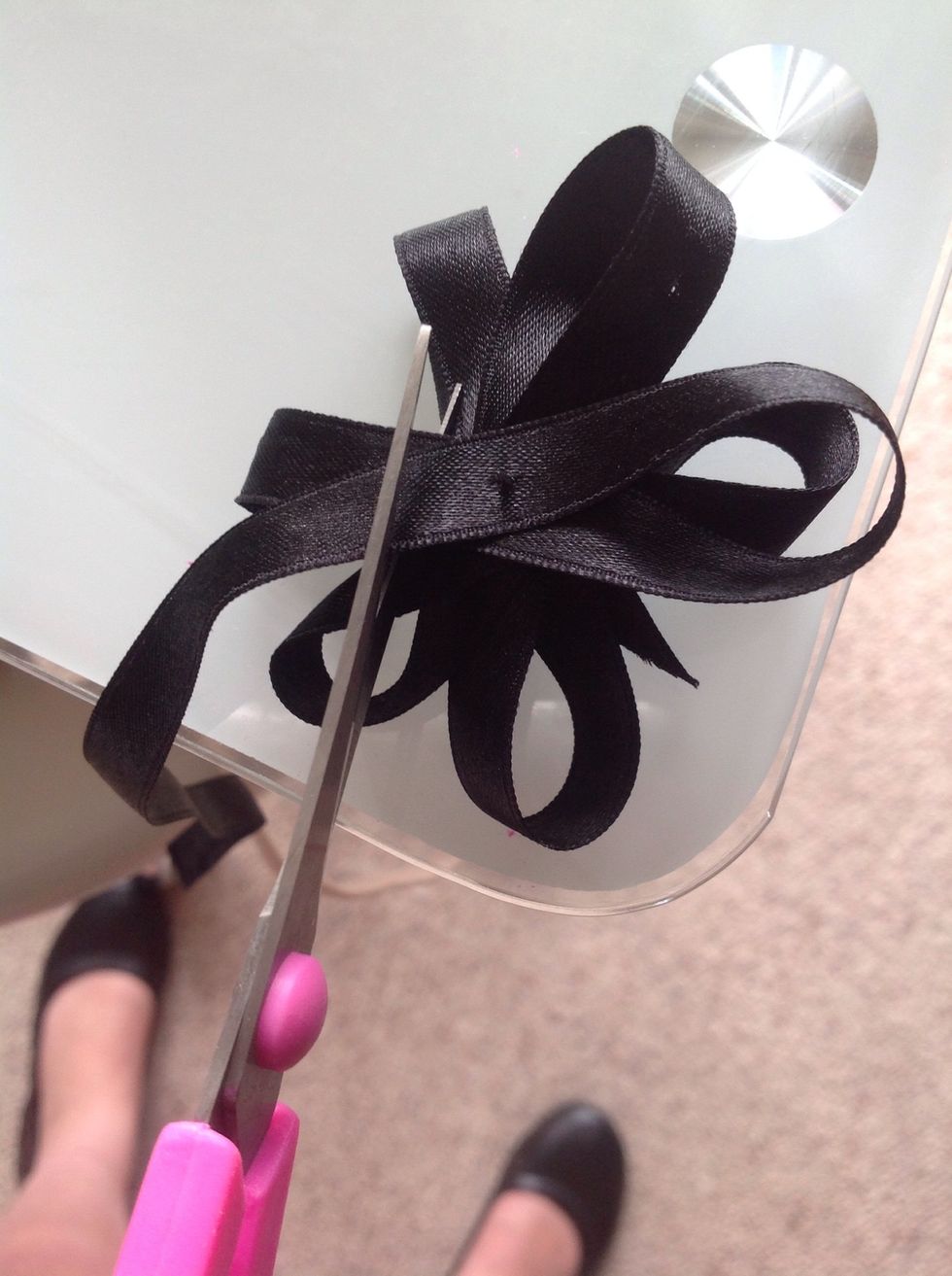 And keep going until you think you have enough petals then chop excess ribbon off