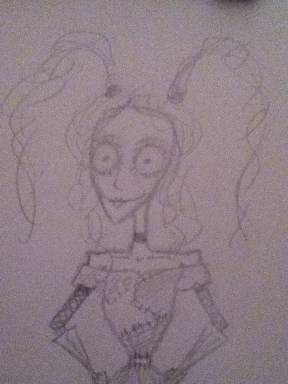 And last but not least, the hair. Often the hair is made up of squiggles not definite lines.