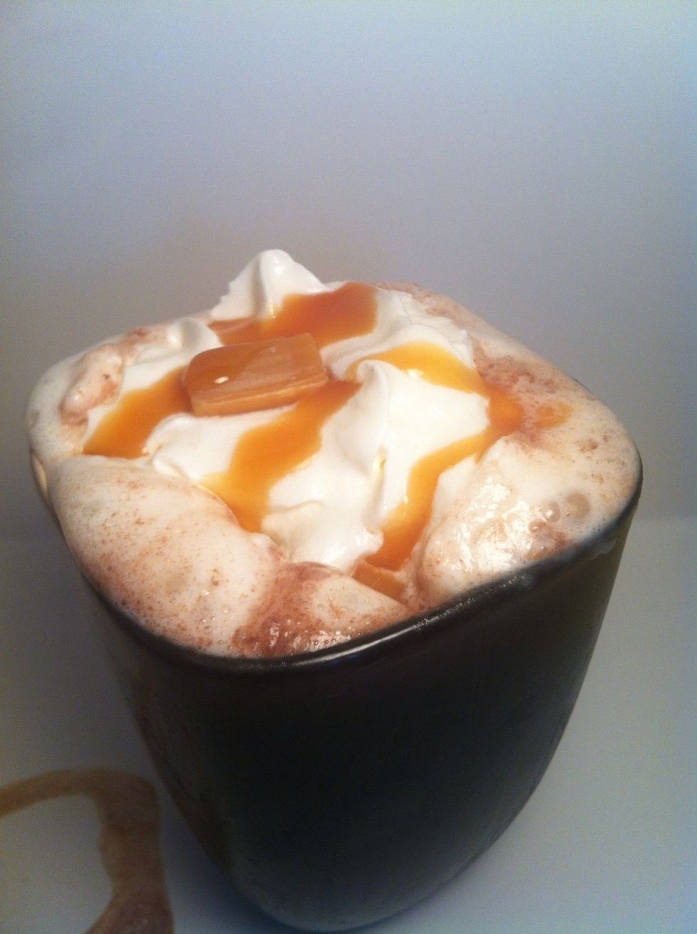 And lastly, add your Caramel syrup.. Mmm! Notice: this drink is quite sugary, to make it taste more like coffee.. Make sure to have added more instant coffee. Enjoy!