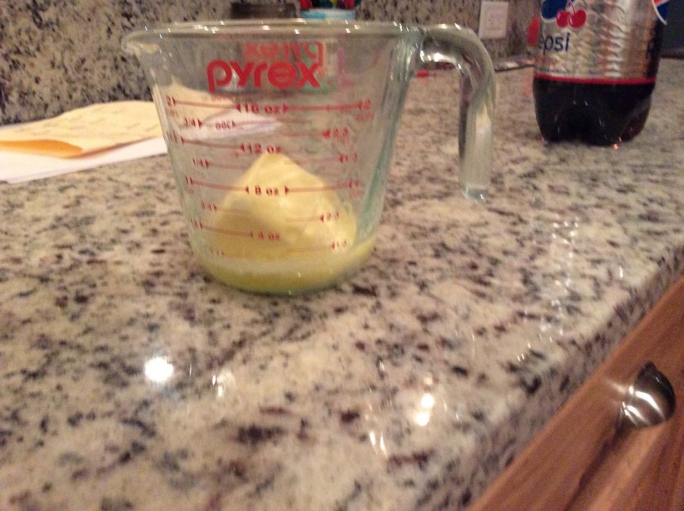 And melt in until half of it is melted