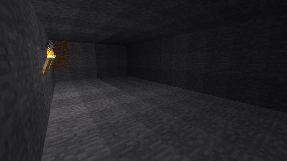 And mine a big room. I extend the size of the room by going around the outside and making it bigger