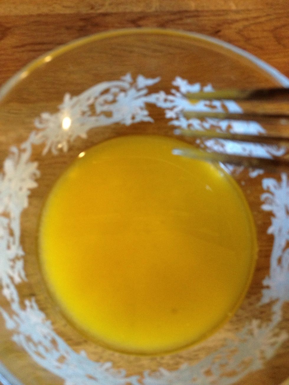 And mix the egg yolk with the coconut oil!