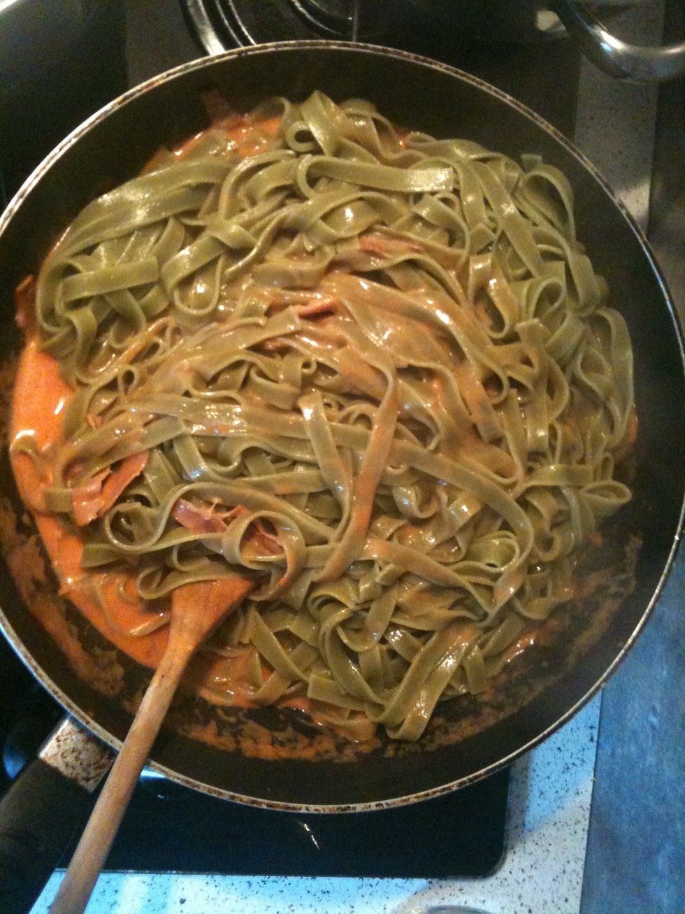 And mix them with the dressing