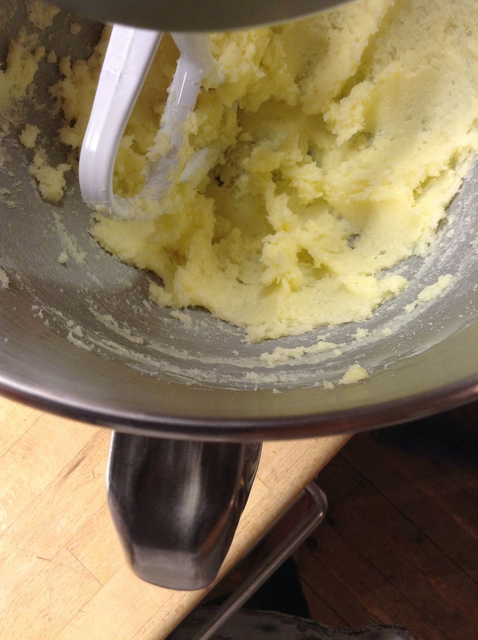 And mix together with the butter until light and fluffy.