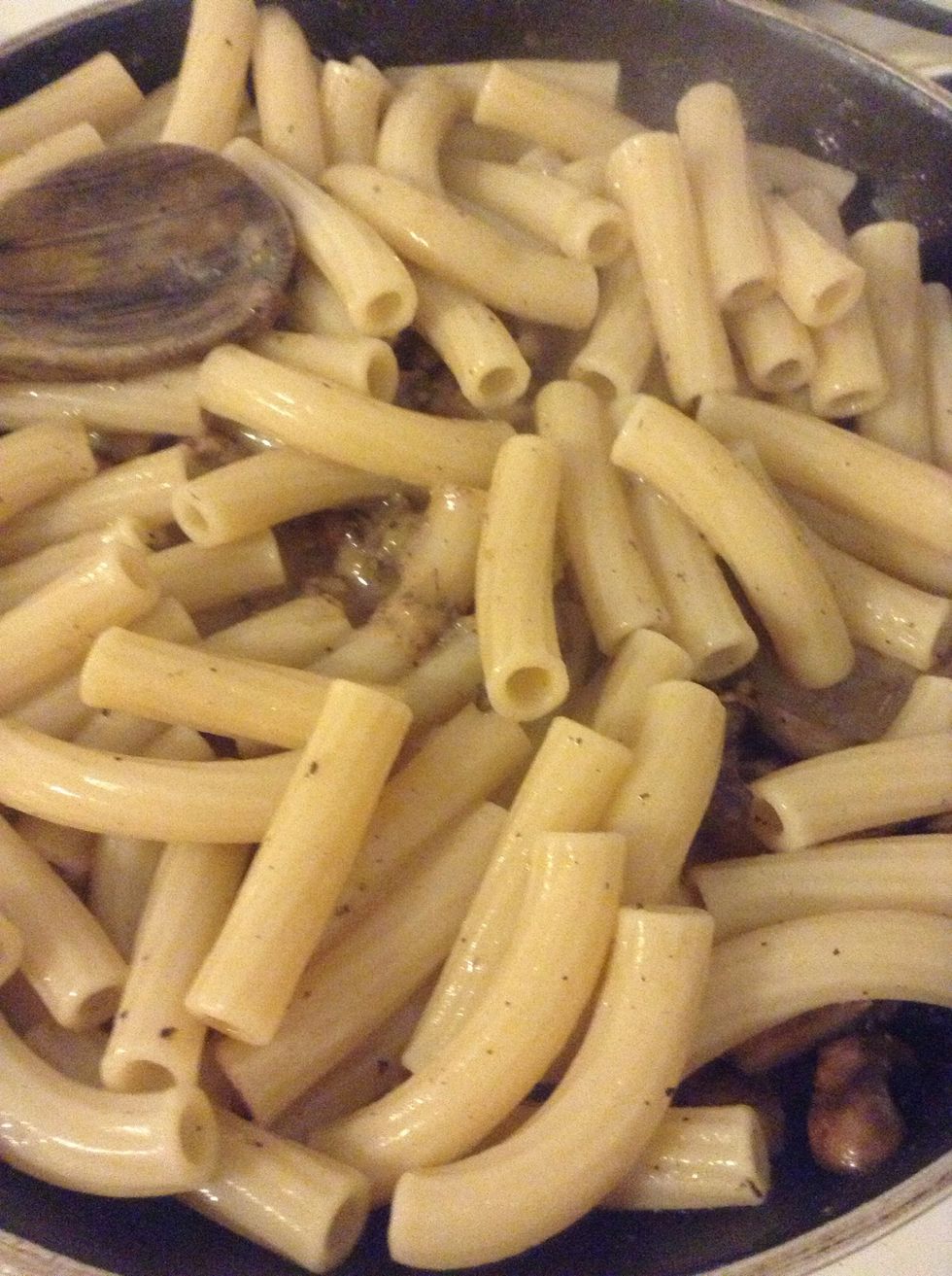 . . .and mix well until all the pasta is covered with the sauce.