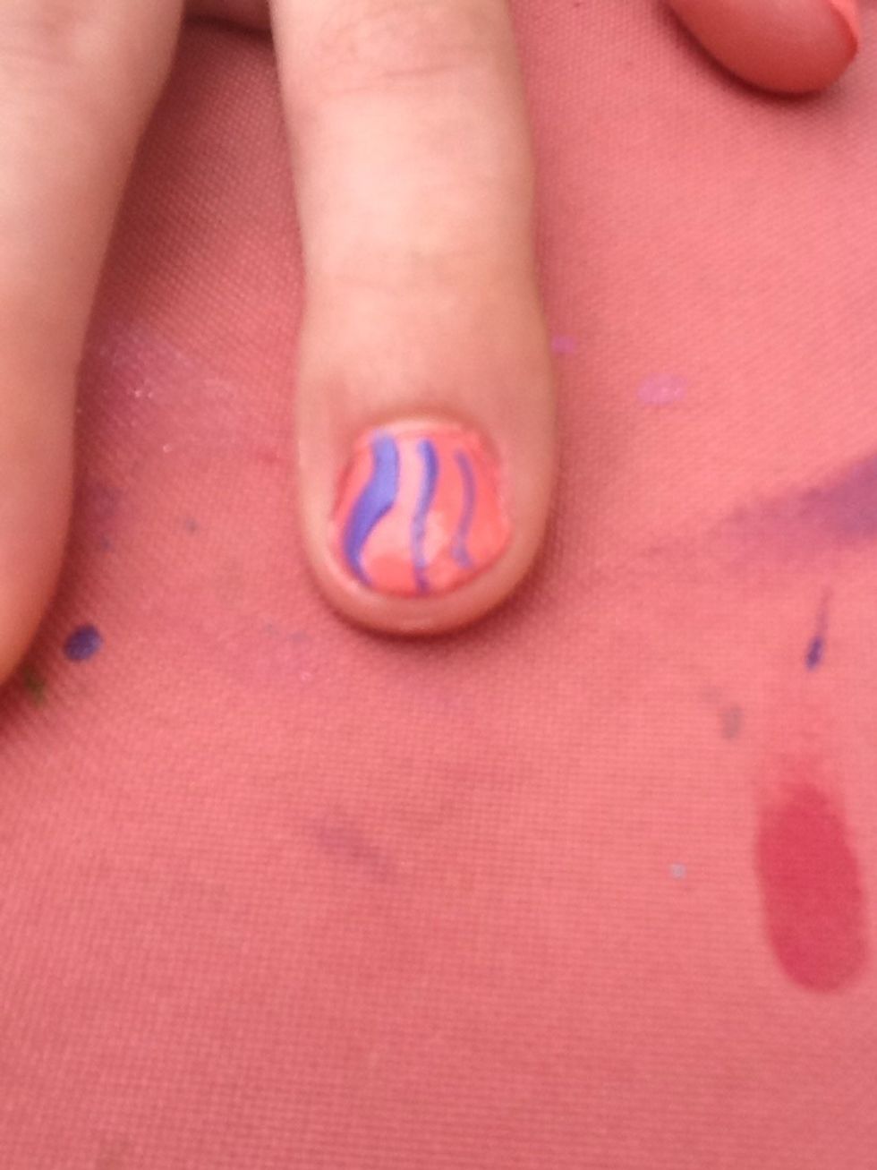 And next on your pointer finger make a small curved line them a medium curved line and last a large curved line \ud83d\udc85