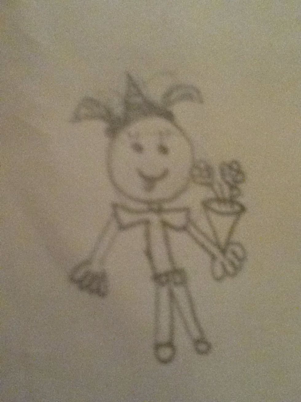 And now draw flowers in the flower bouquet