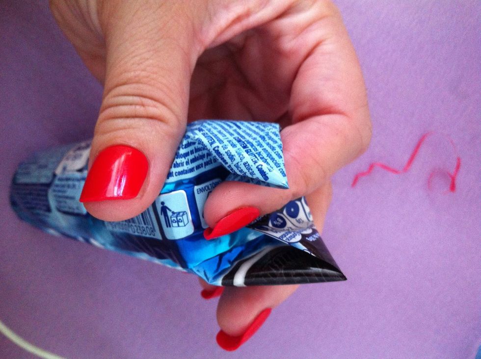 And now the opposite side... Yeah, like you do when you wrap a present!