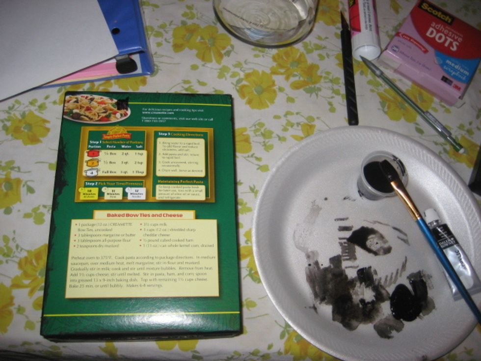 And now we paint this baby. I painted the whole thing but if you want you can paint the top, front, and sides and then put black card stock on the back. I would have done that but I had left overpaint