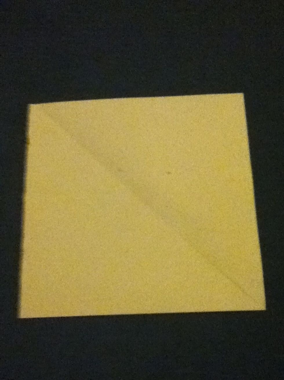 And now we're ready to begin! Take the corners of your paper which have a fold line down the middle of them...