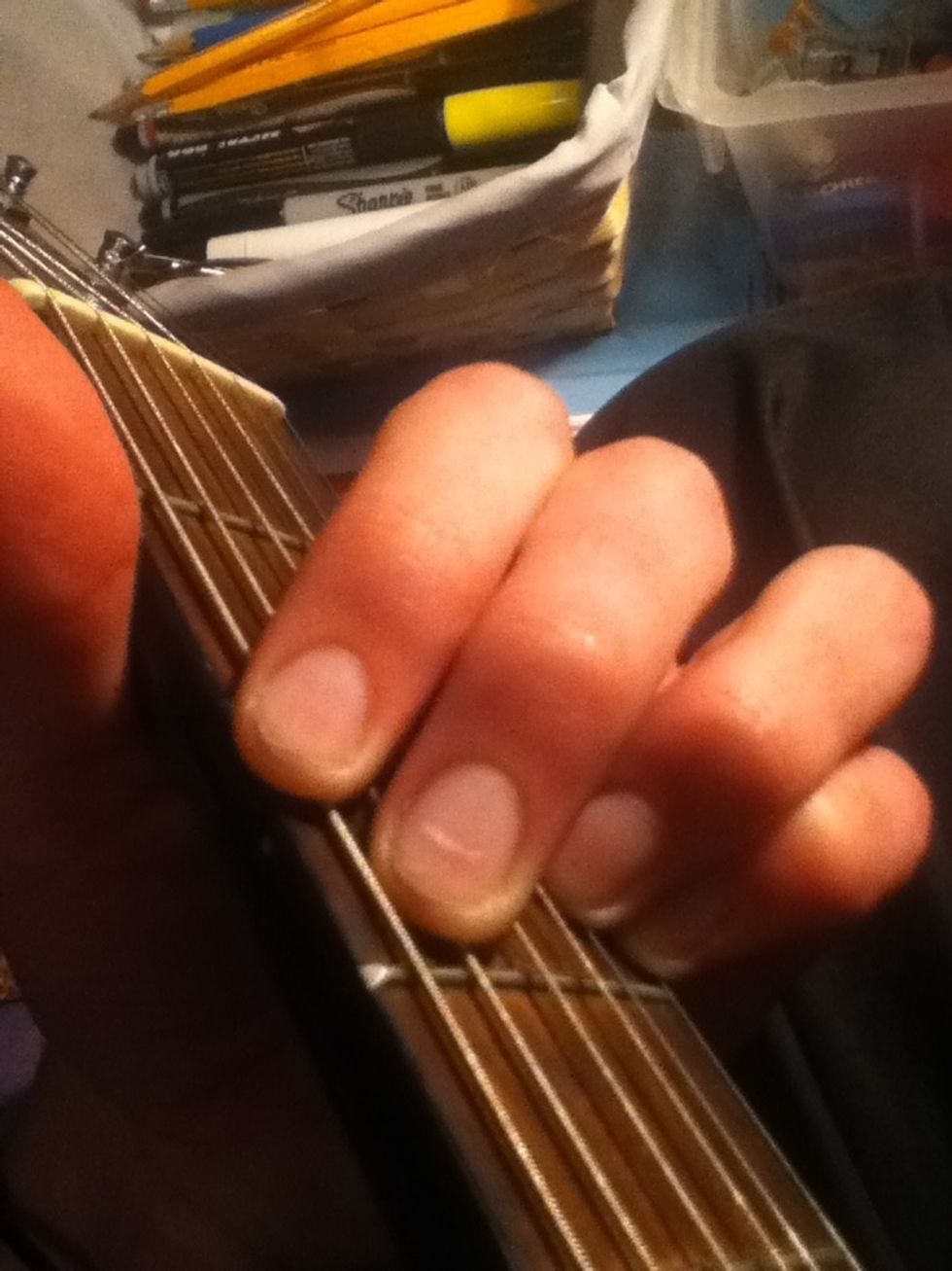 And now your index on the 6th string of the 3rd fret.