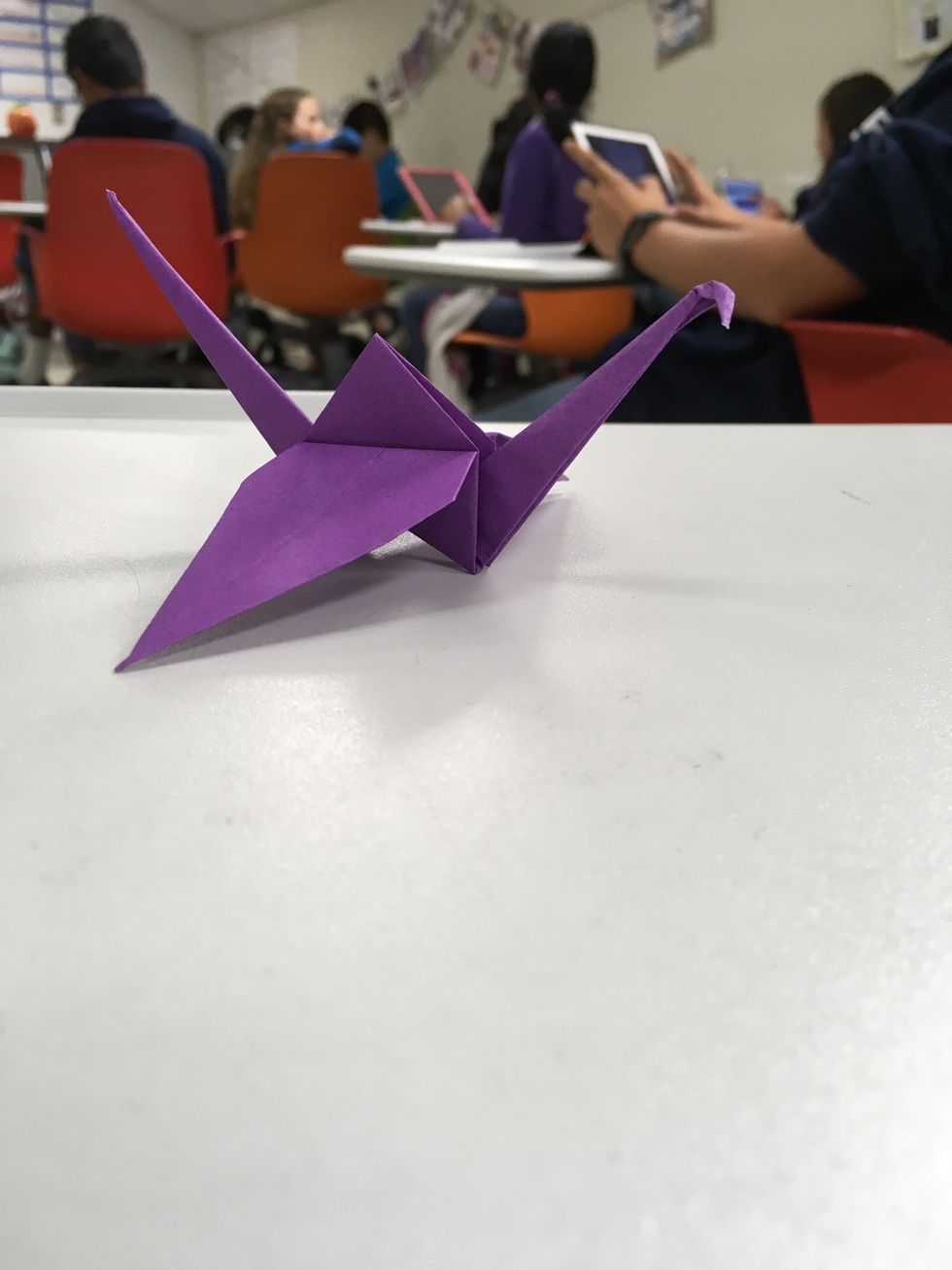 And now your origami crane is complete.