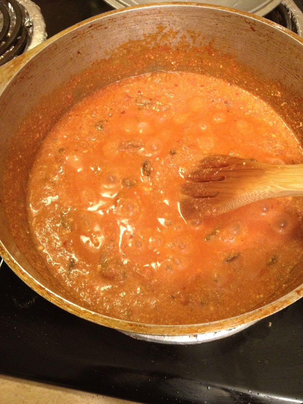And once it comes to a boil, bring the temp down to low and simmer while your pasta cooks.