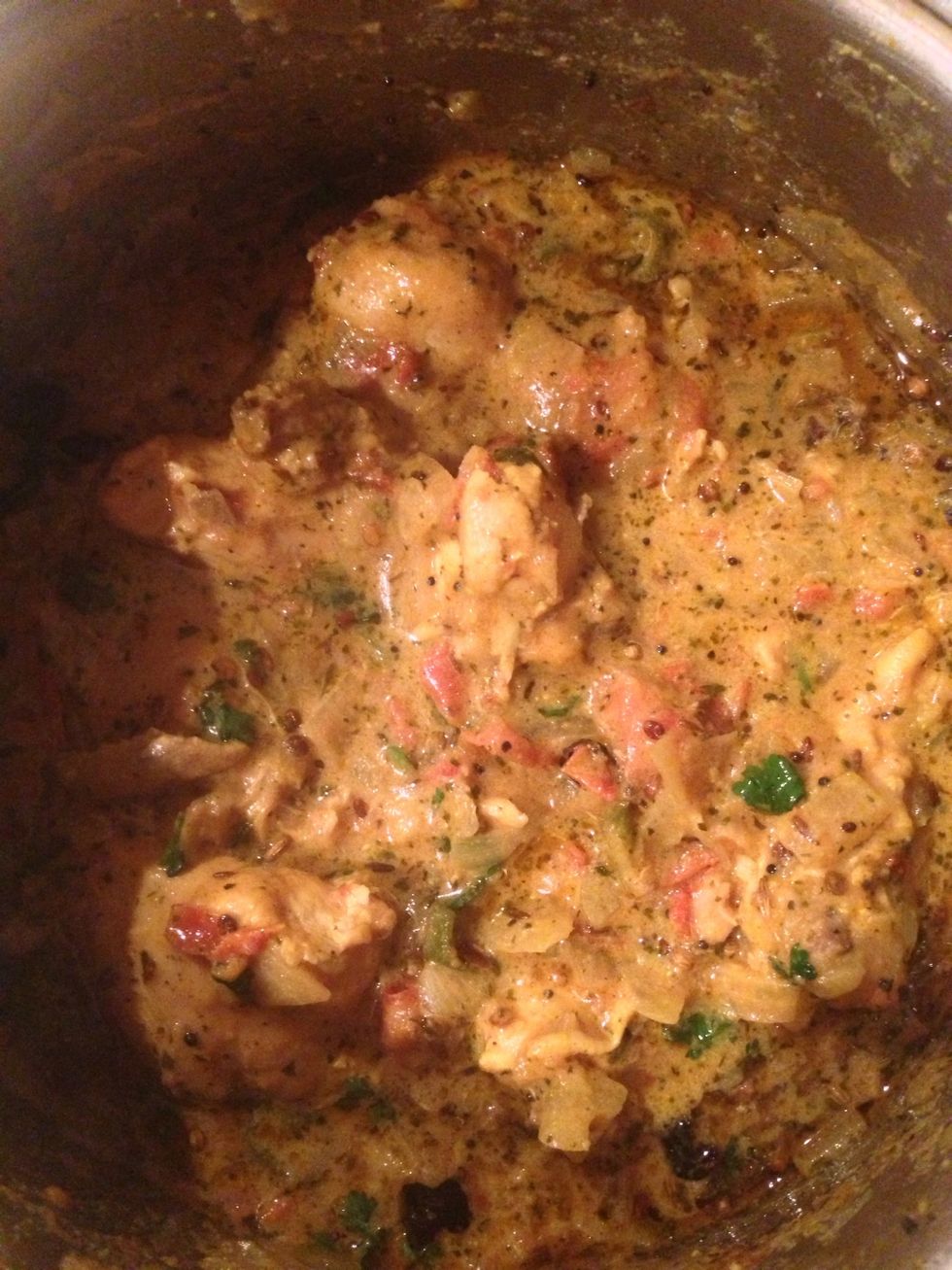 And once you feel chicken became tender put the heat off, and this is it's final look.
