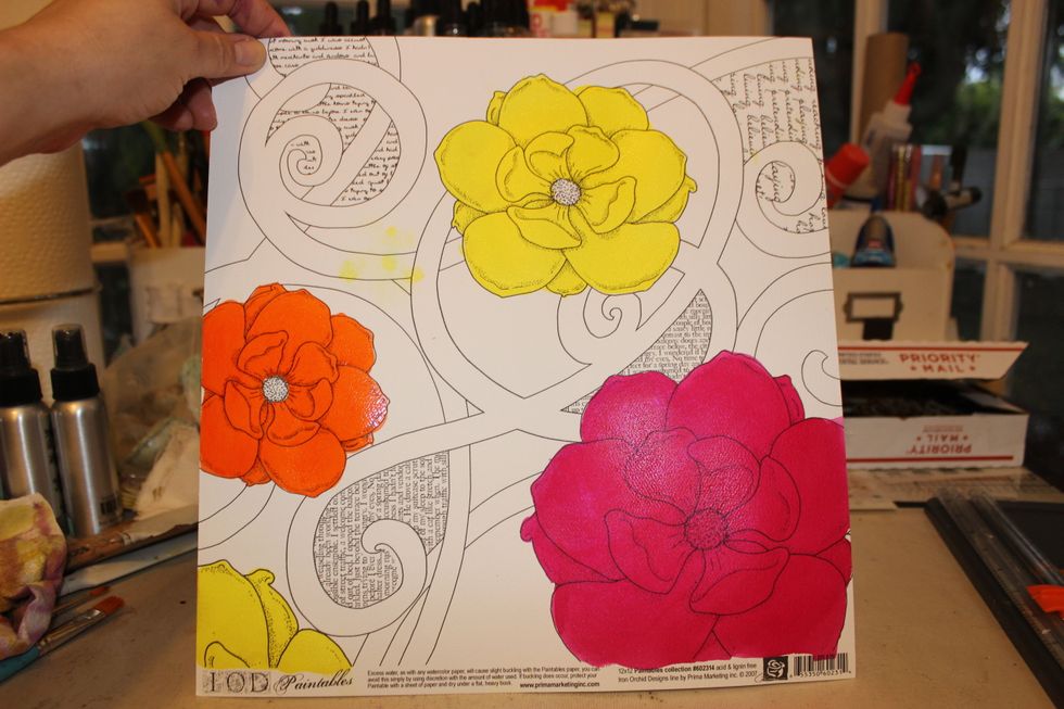 And one more flower using Radiance. I just love the bright colors! After the y dried, I went ahead and cut out the flowers.