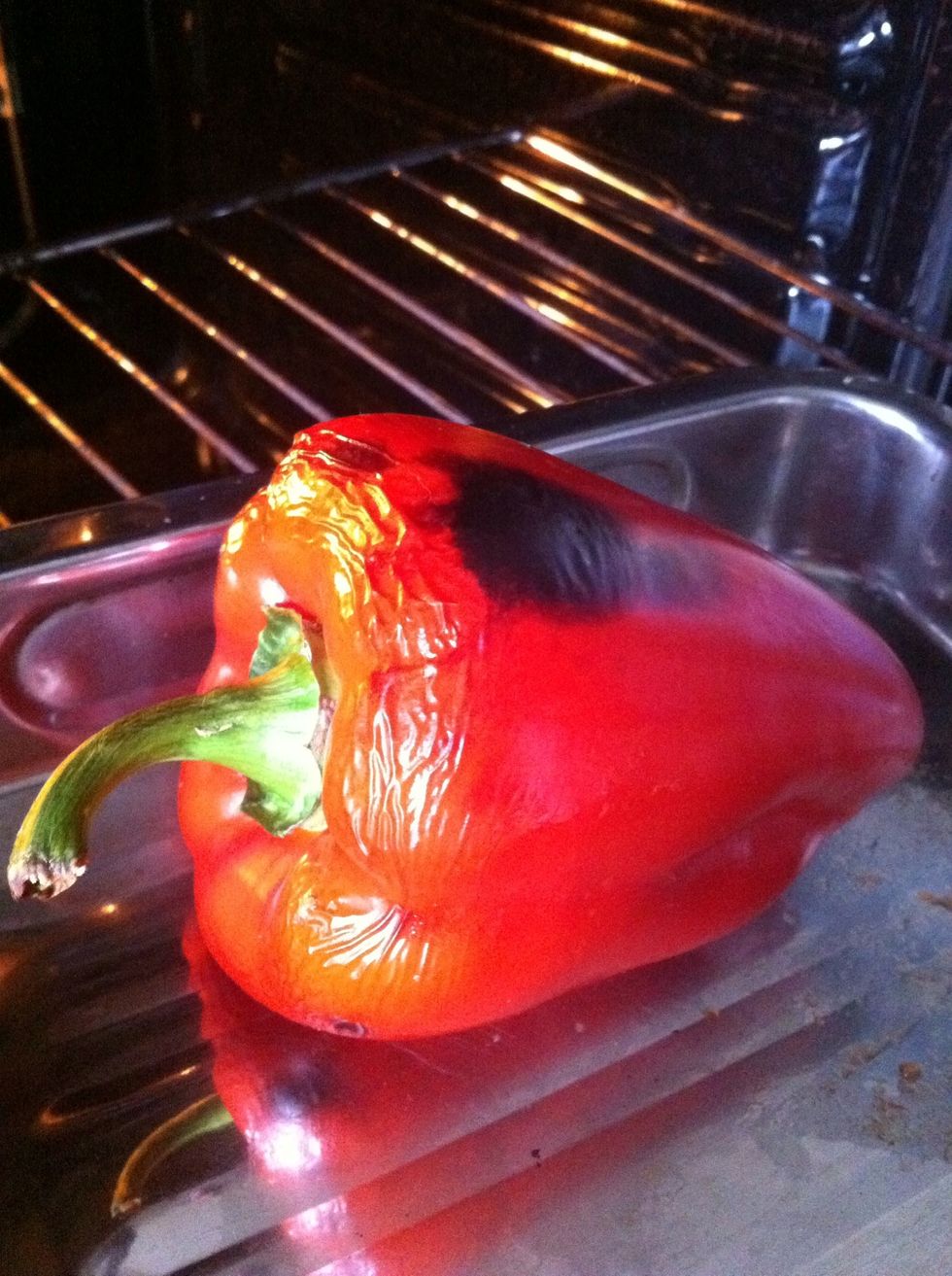 ... And one red pepper. The pepper is normally burnt and skinned.