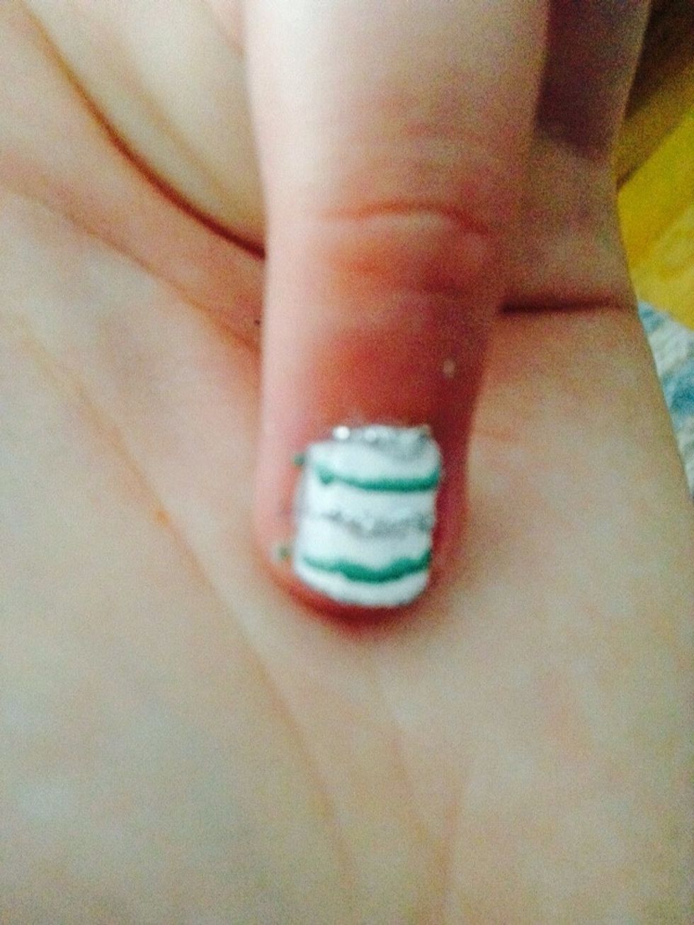 And paint on stripes as so