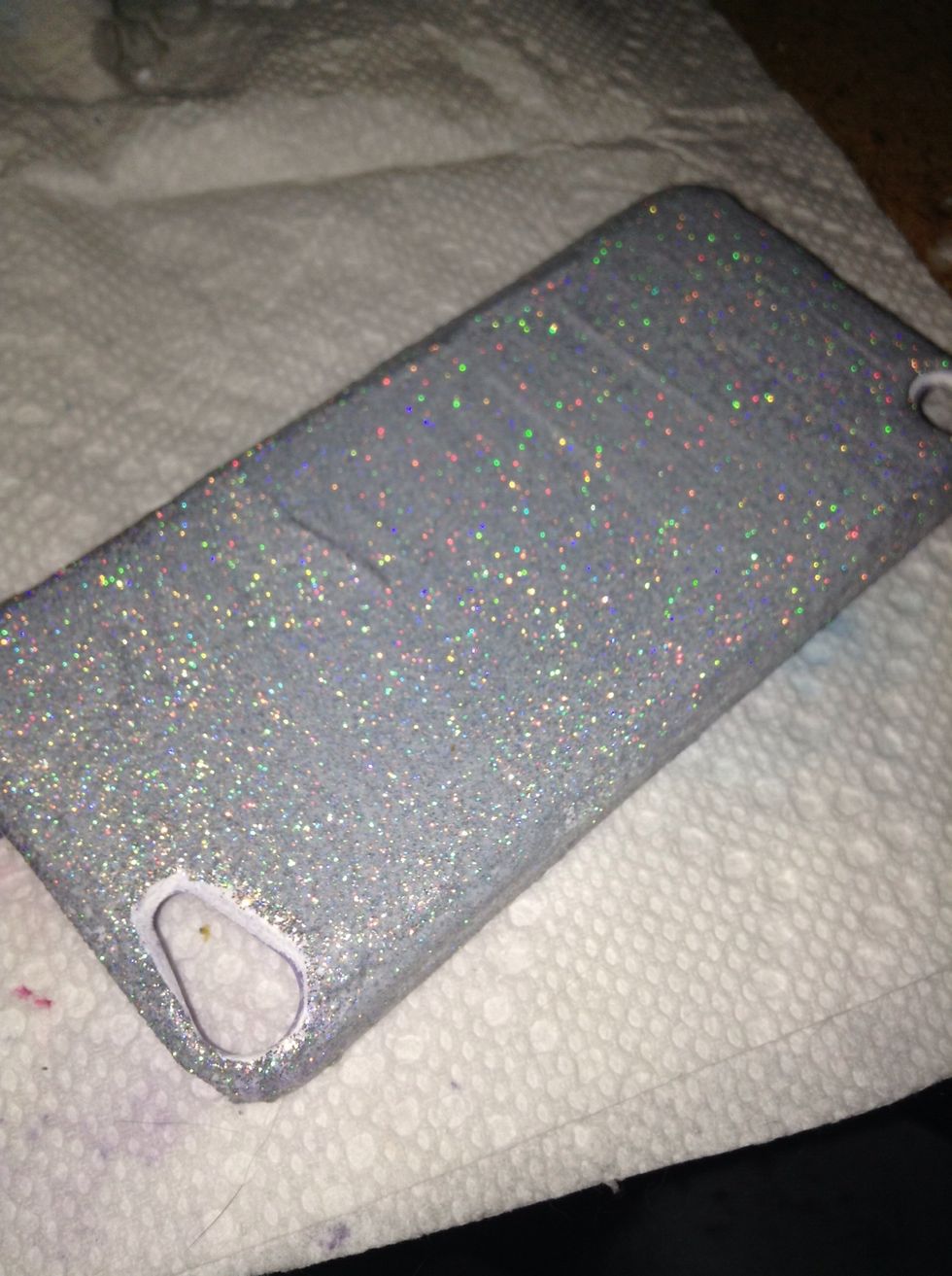 And paint your case. Do a layer, and let it sit for a couple hours. Then do another layer.