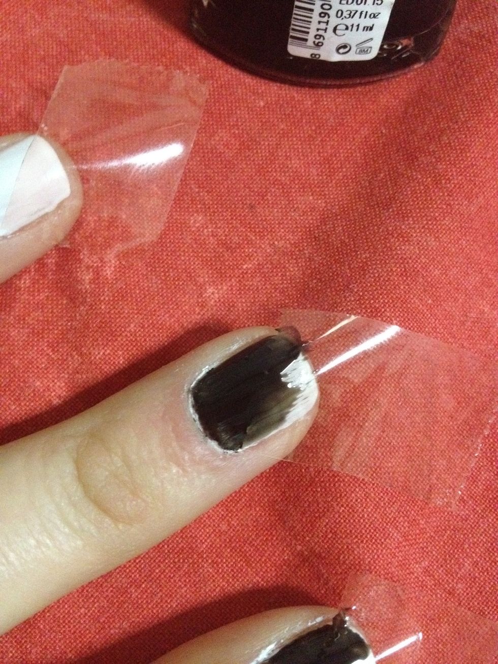 And paint your second nail polish to your finger