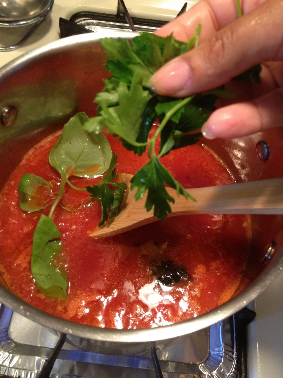 And parsley, let this cook for the last 5-7 minutes or until thickened which is not long