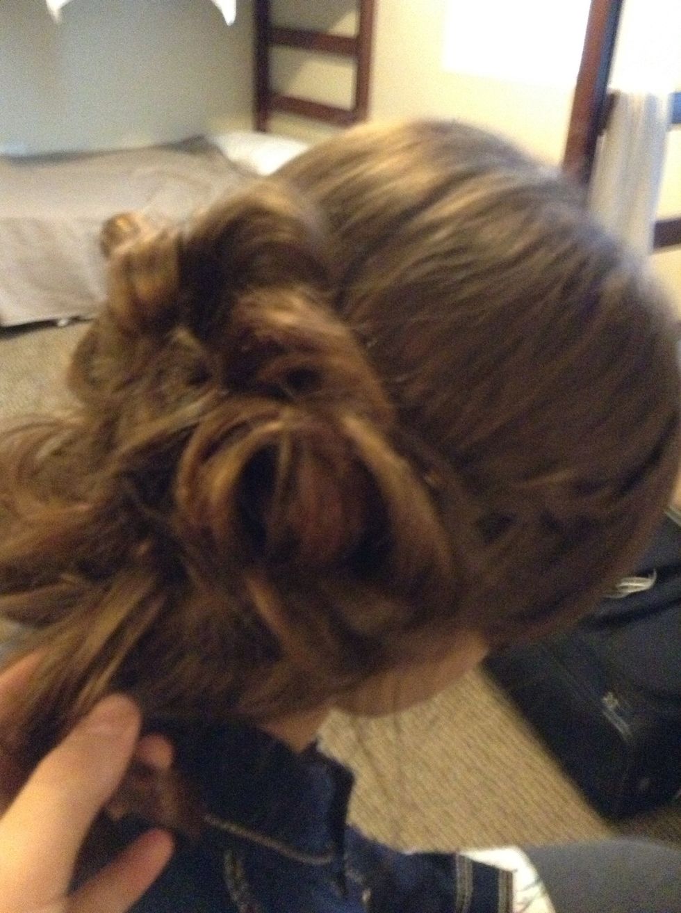 And pin it like you would a normal messy bun!