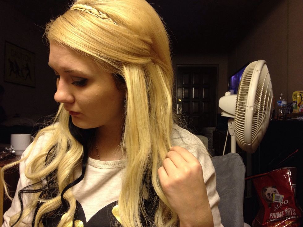 And pin them behind the side of the braid