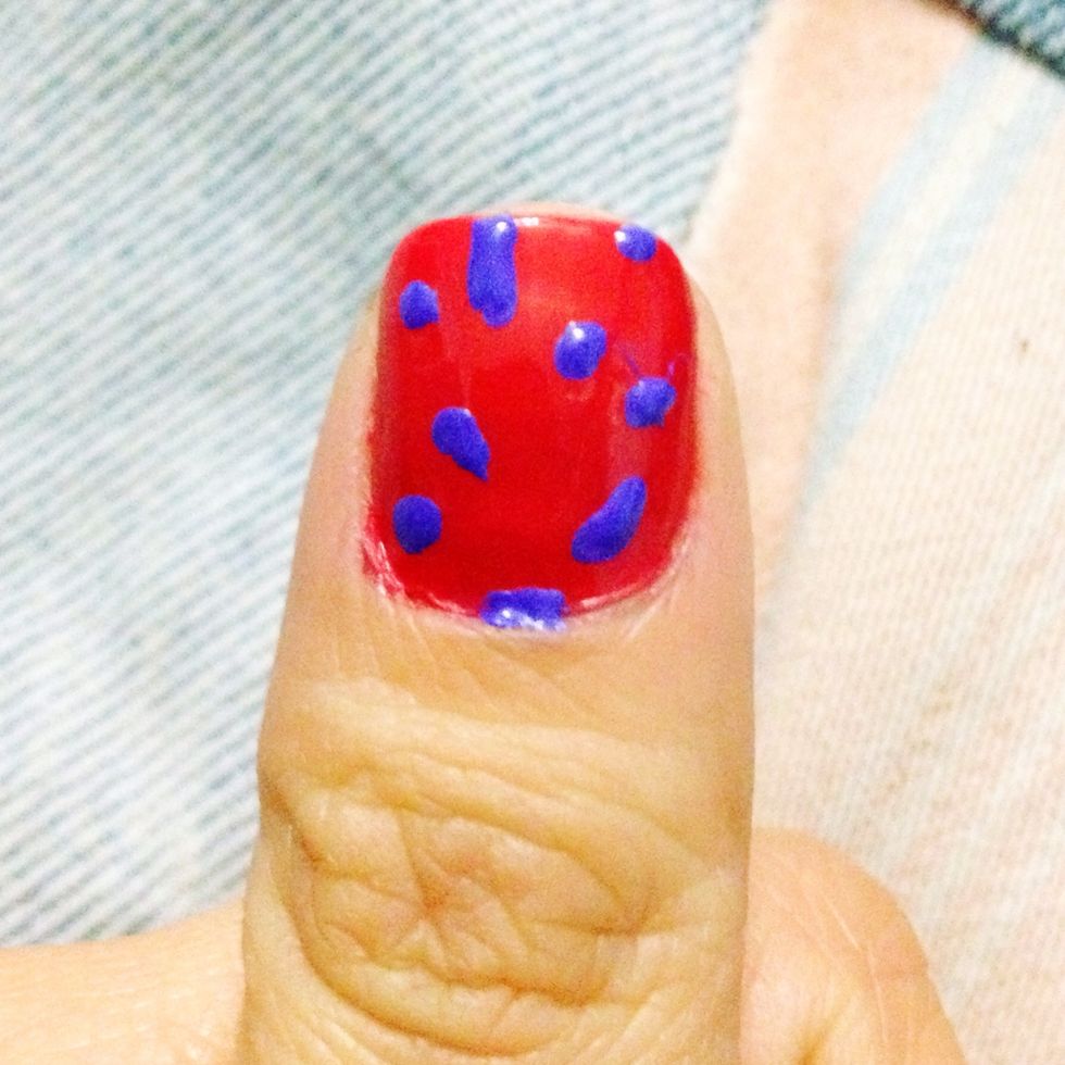 and place/drag dots on your nails. there is no wrong way to do this. so do not worry about "messing up"