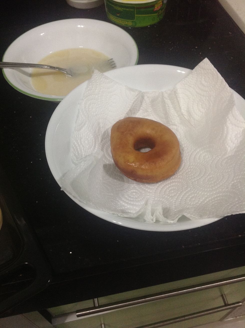 And place it into the bowl. Shake it around a little to absorb more of that excess oil.