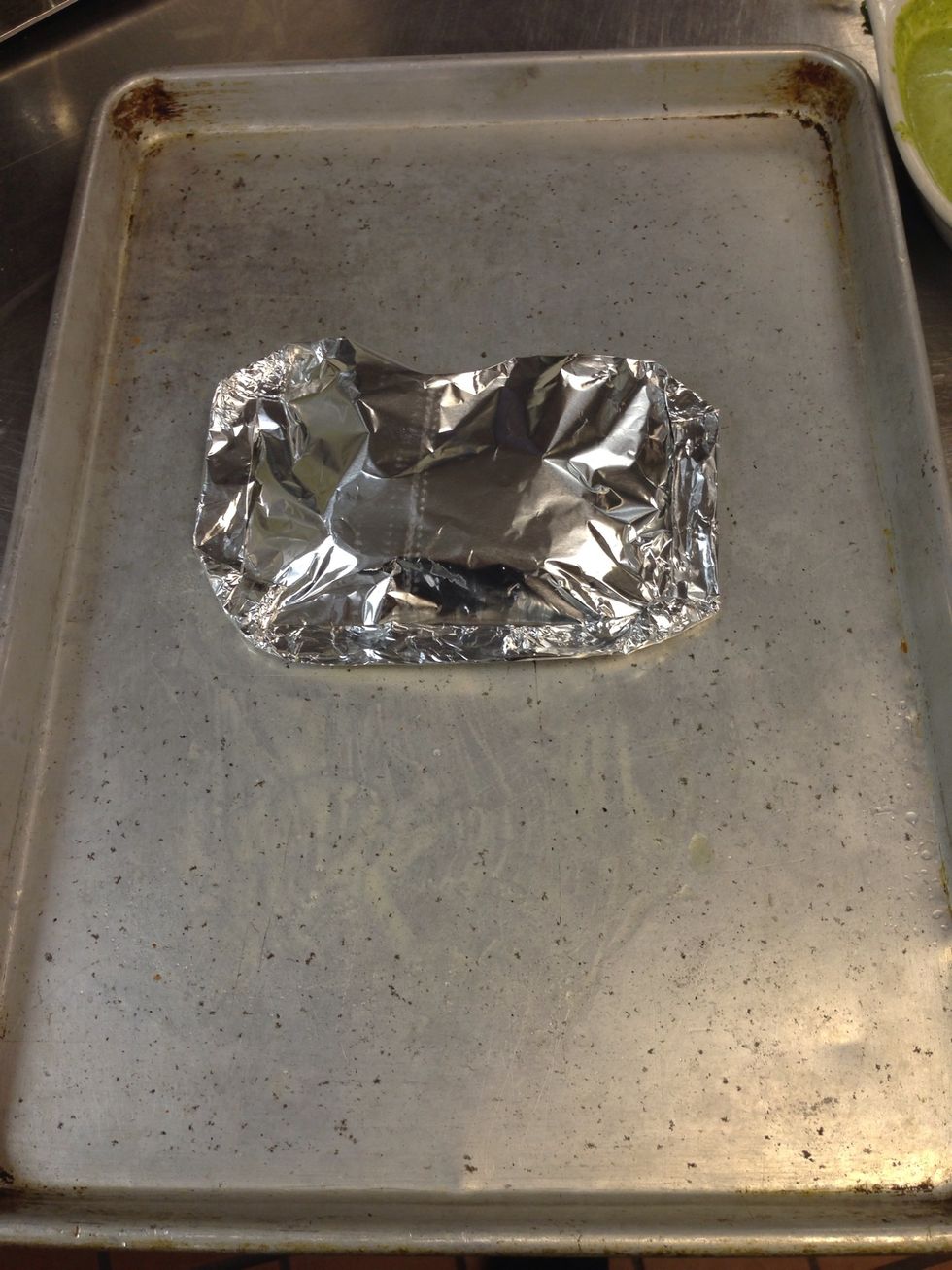 And place the salmon wrap on top and move it a little so you spread the oil
