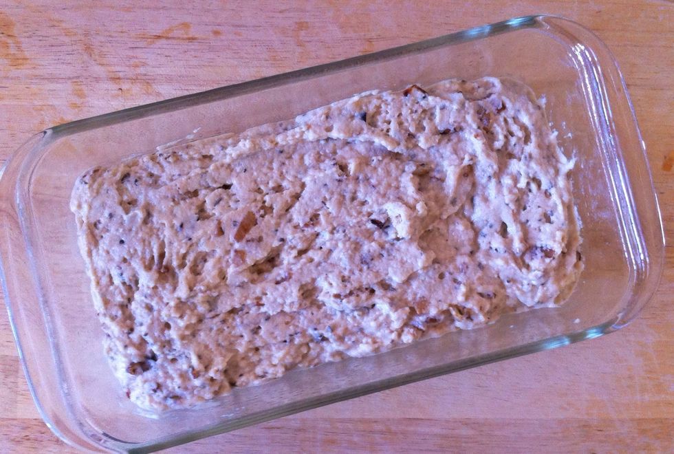 And pour into a oiled baking tray after blending the mixture.