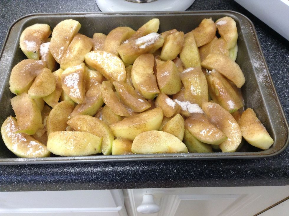 And pour it evenly all over your apples