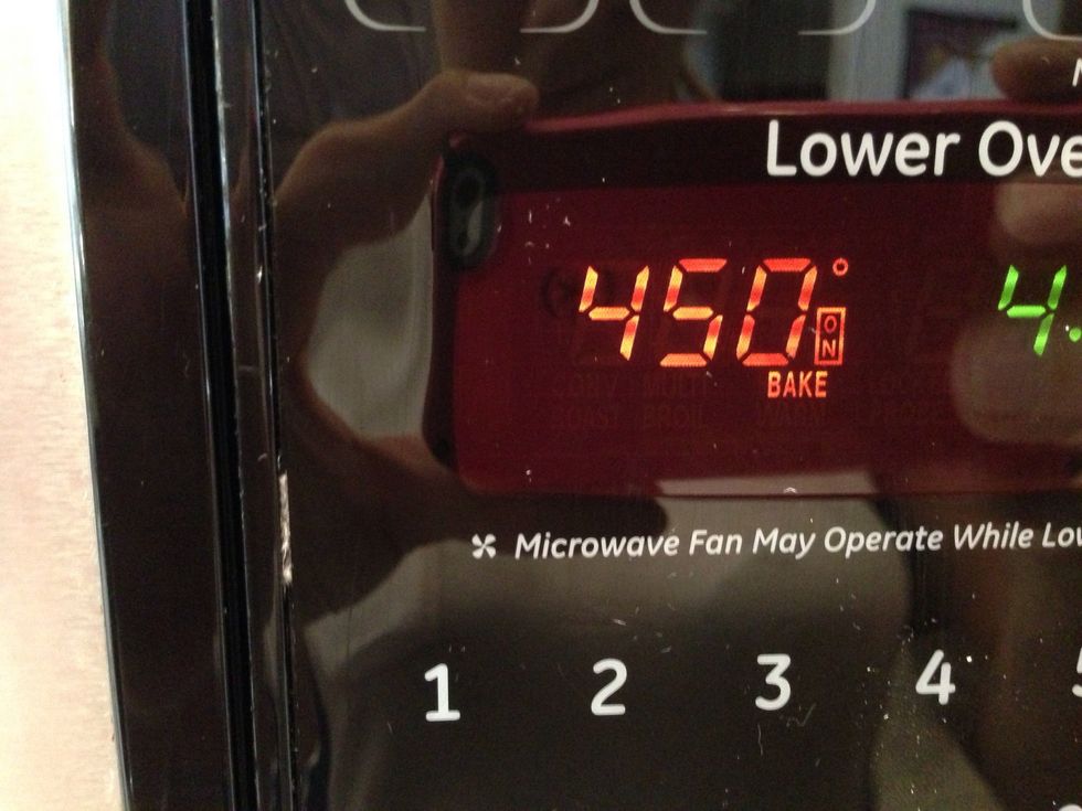 And preheat the oven to 450 F