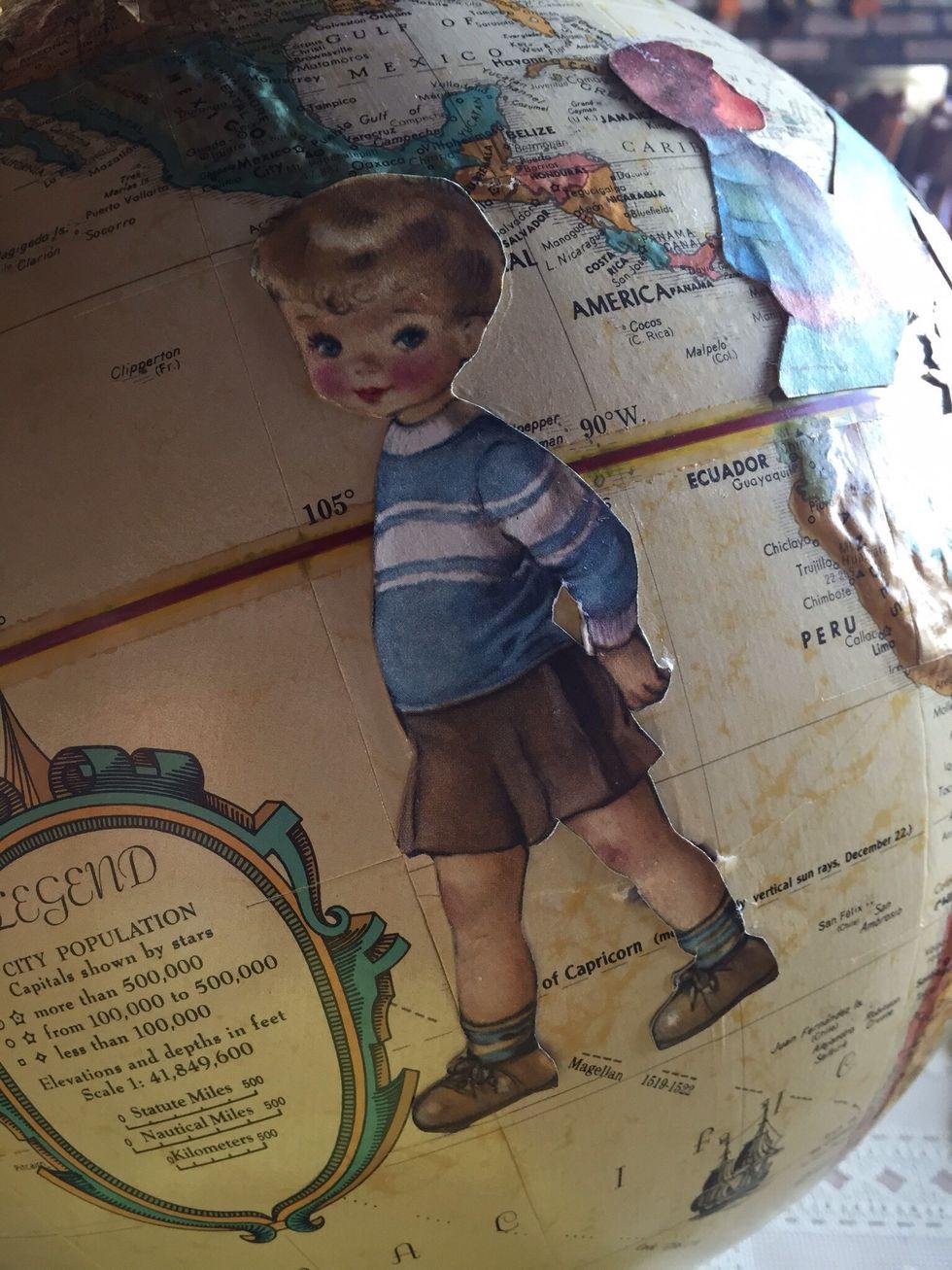 And press down onto chosen spot on globe. Let dry a bit, pressing down on edges to get a good seal.