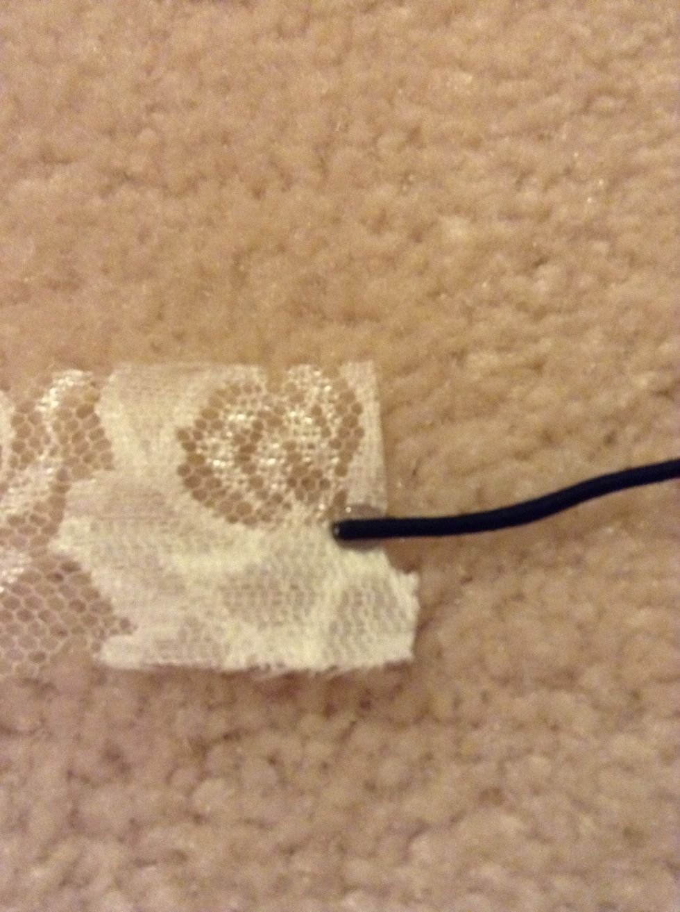 and press the hair tie down