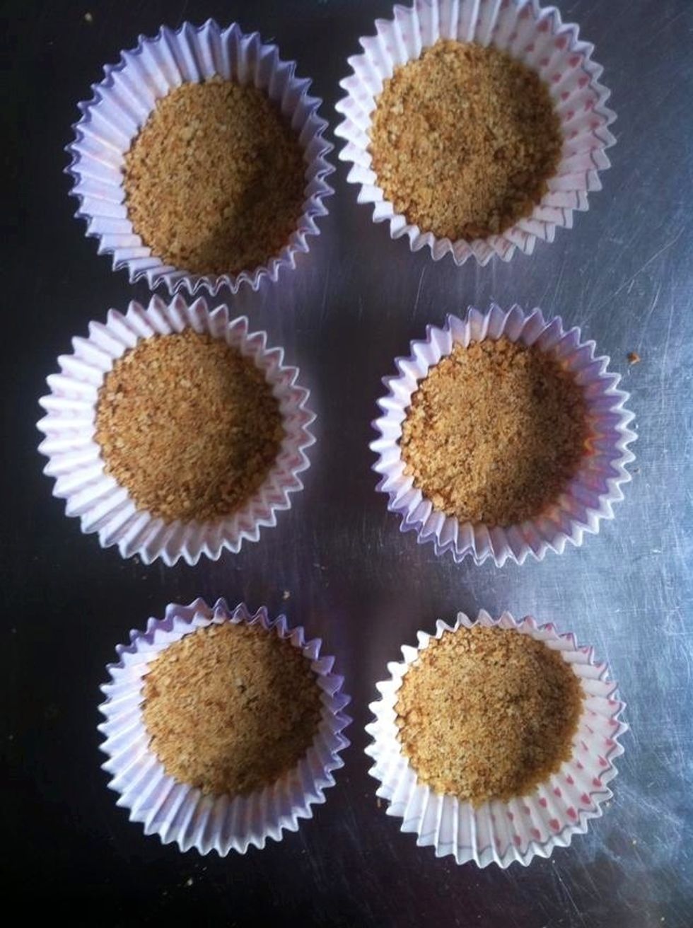 And press with a spoon to form the crust