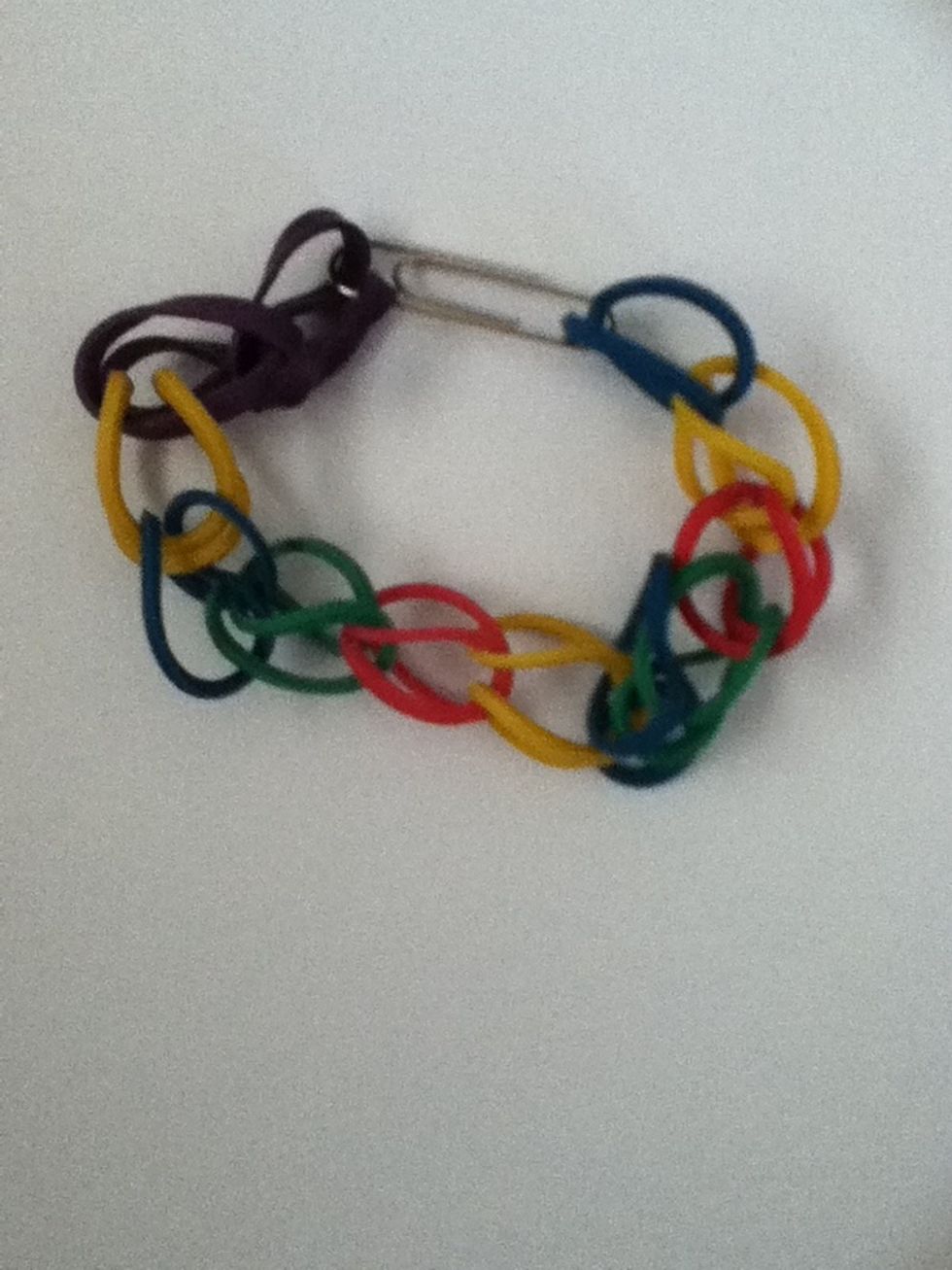 And pull each end to opposite ends of the paperclip like so.