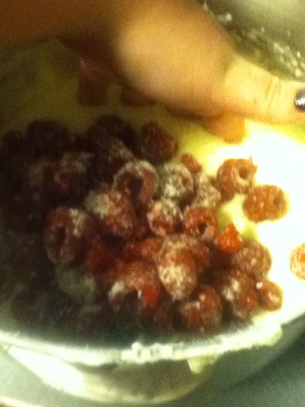 And put it in and mix it with your hand... Just doing what the recipe says..