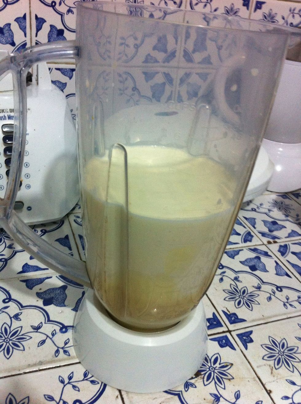 And put it into the blender, but wait first we need the unflavored gelatin, so...